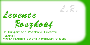 levente roszkopf business card
